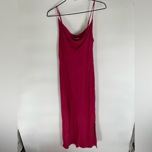 Anthropologie Vibrant Pink Slip Dress